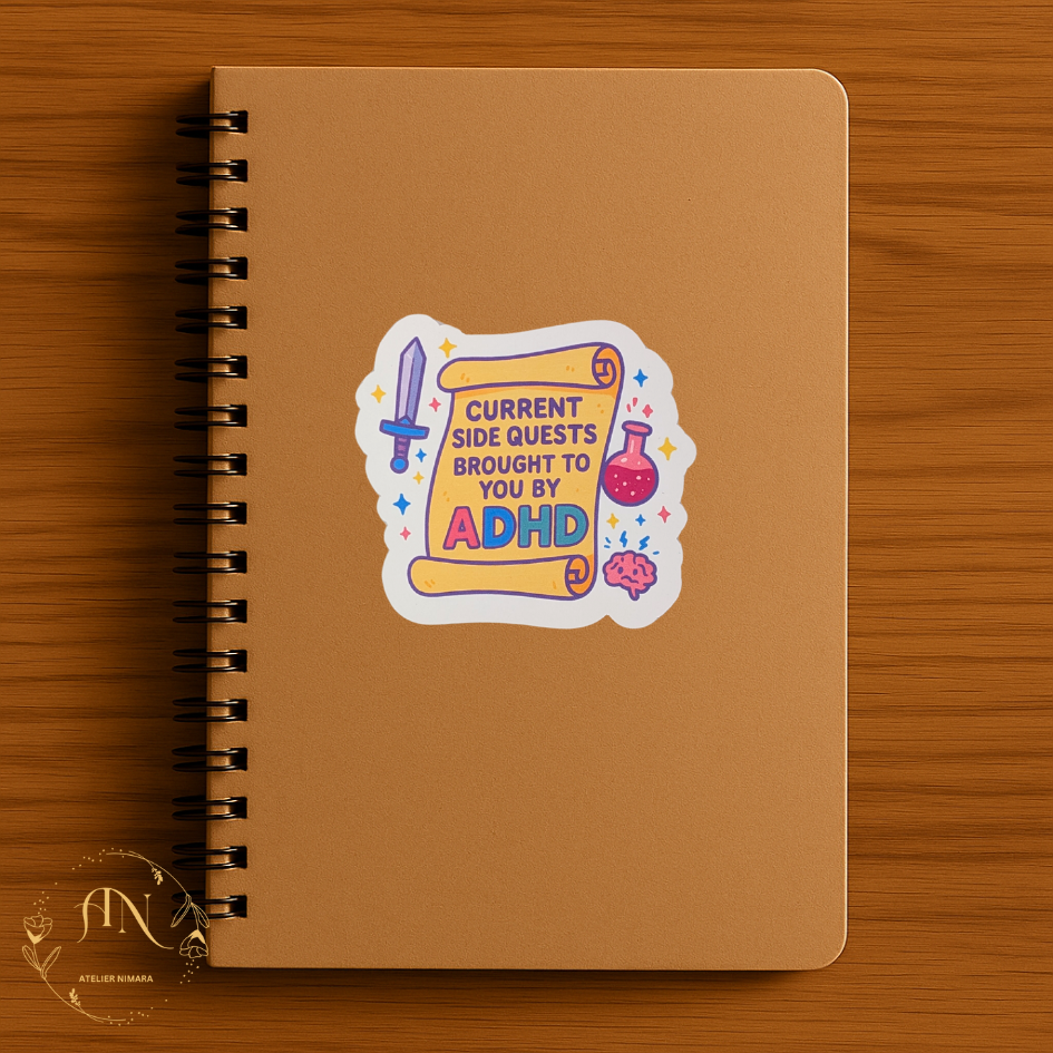 ADHD Side Quest Scroll Sticker