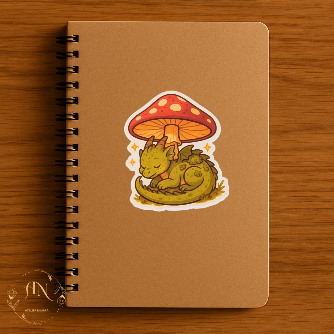 Mushroom Nap Dragon Sticker