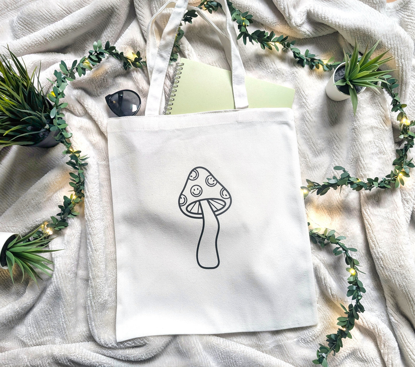 Smiley Shroom Tote Bag