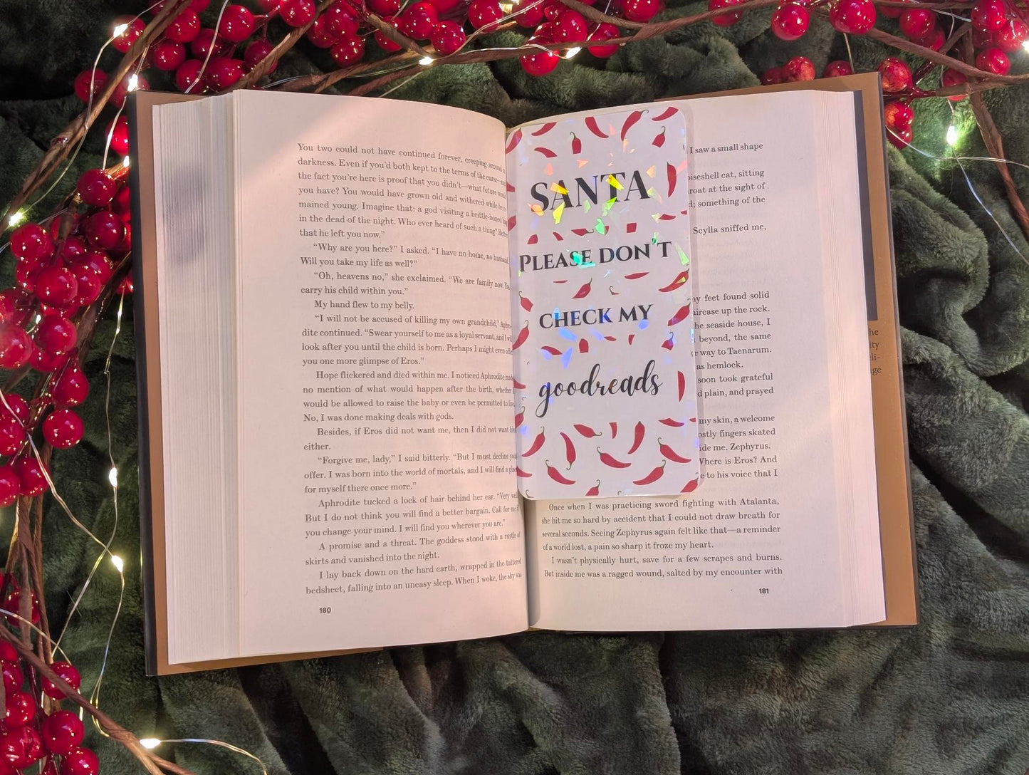 Santa, Please Don’t Check My Goodreads – Holo Bookmark