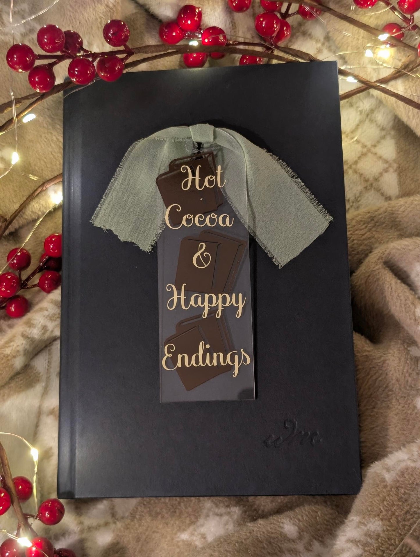 Hot Cocoa & Happy Endings Acrylic Bookmark