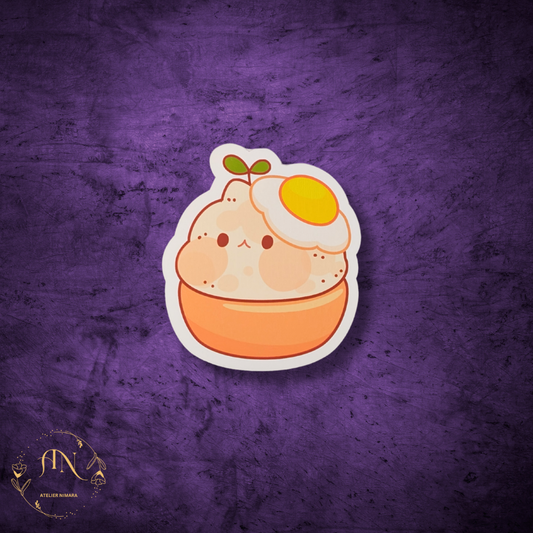 Eggplant Rice Bowl Sticker
