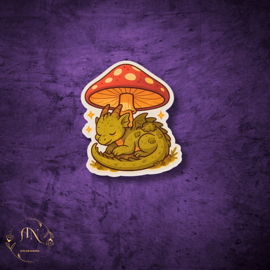 Mushroom Nap Dragon Sticker