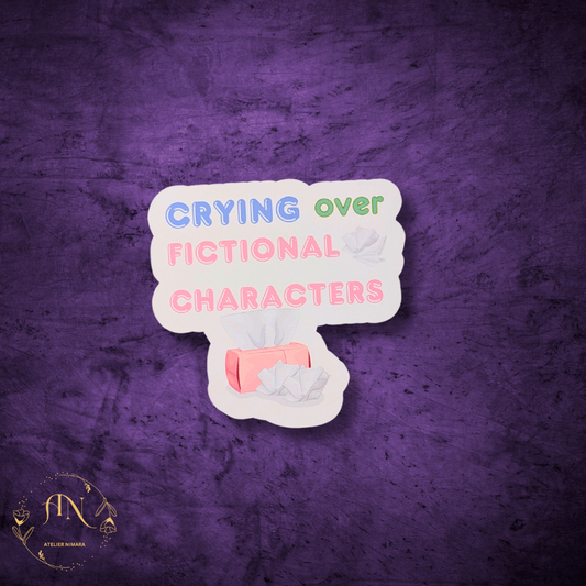 Crying Over Fictional Characters Sticker
