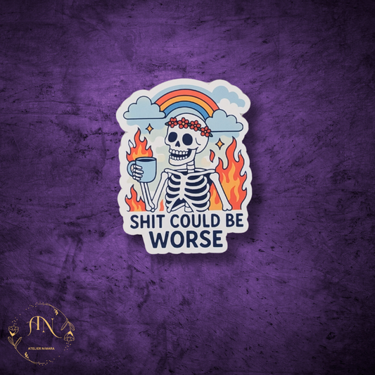 Optimisti-Skull Sticker