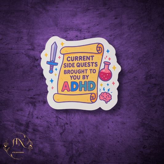 ADHD Side Quest Scroll Sticker