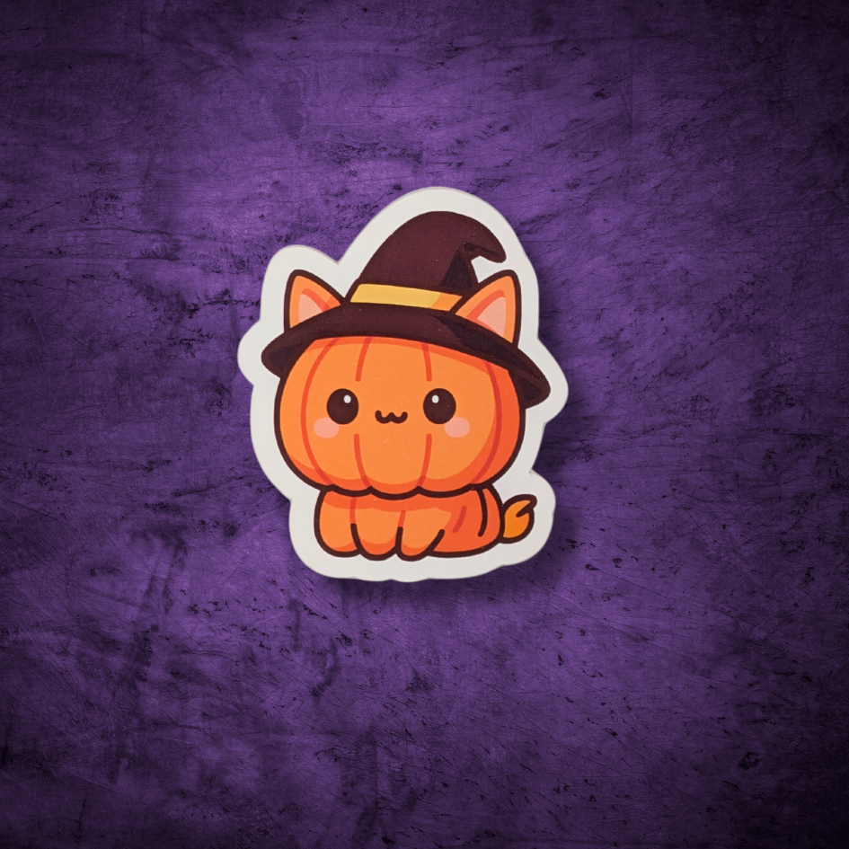 Purrkin Witch Sticker