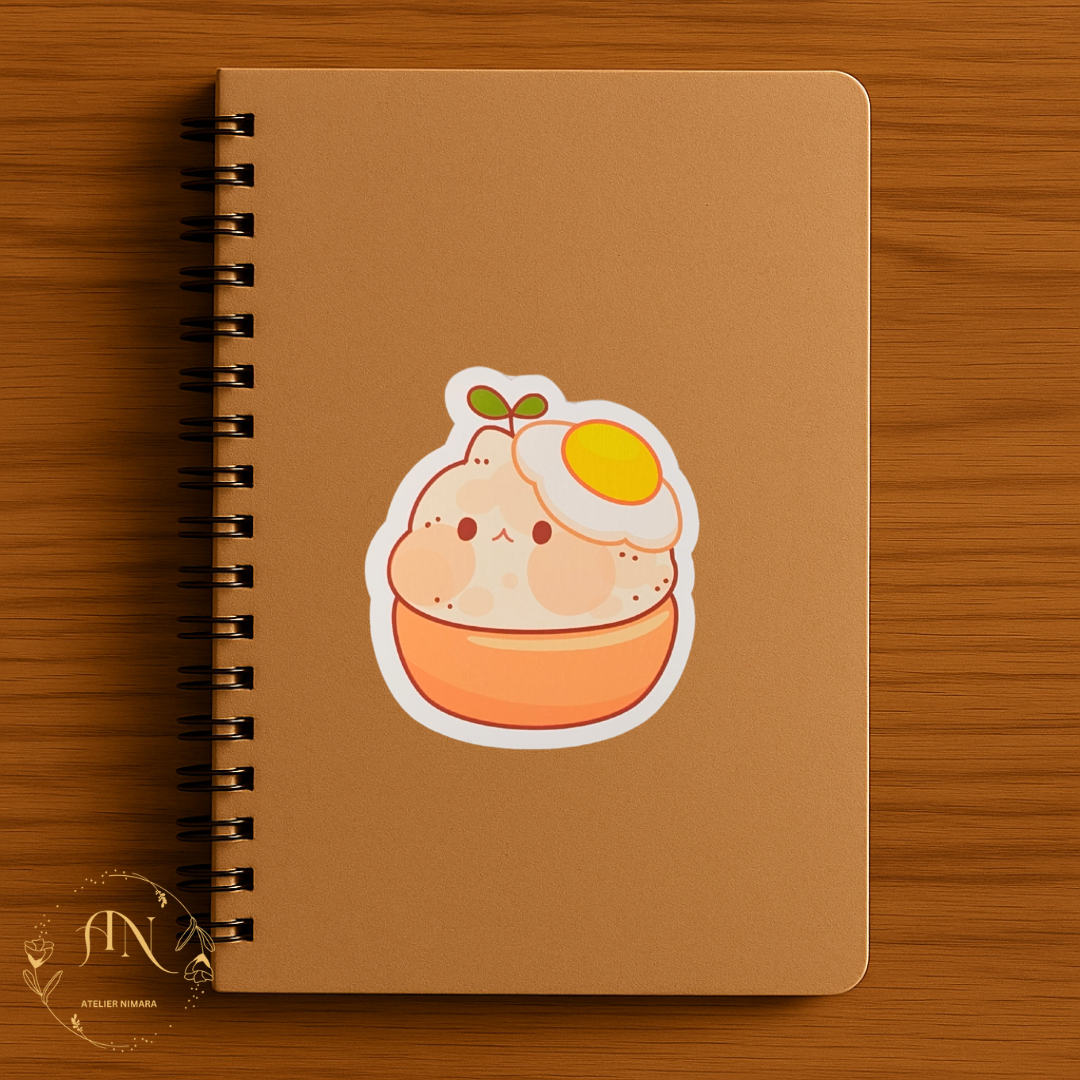 Eggplant Rice Bowl Sticker