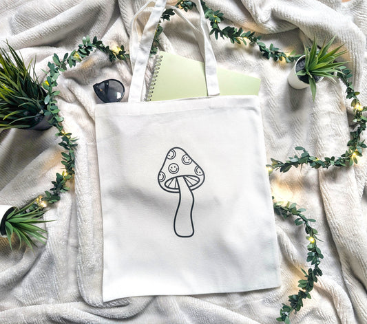 Smiley Shroom Tote Bag