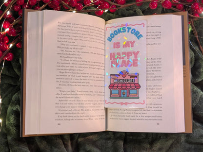Bookstore Is My Happy Place – Holo Bookmark