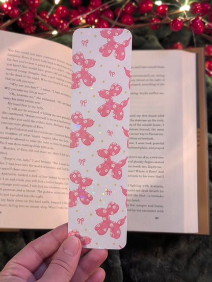 Pink Paws & Bows - Holiday Holographic Bookmark – Seasonal Edition
