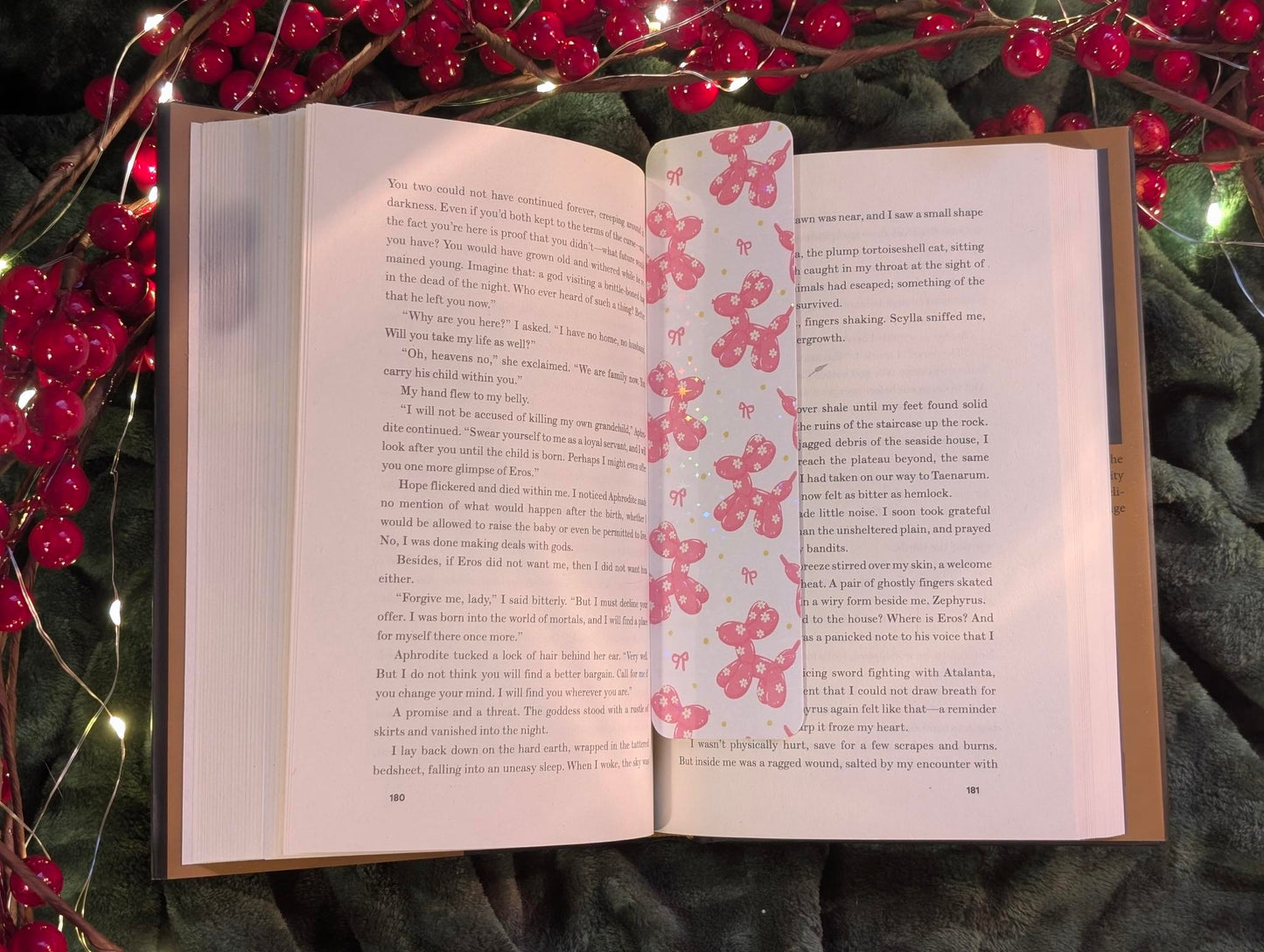 Pink Paws & Bows - Holiday Holographic Bookmark – Seasonal Edition