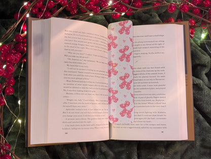 Pink Paws & Bows - Holiday Holographic Bookmark – Seasonal Edition