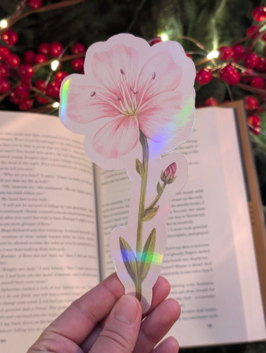 Blush Petal Bloom – Holographic Bookmark - Art Edition