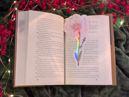 Blush Petal Bloom – Holographic Bookmark - Art Edition