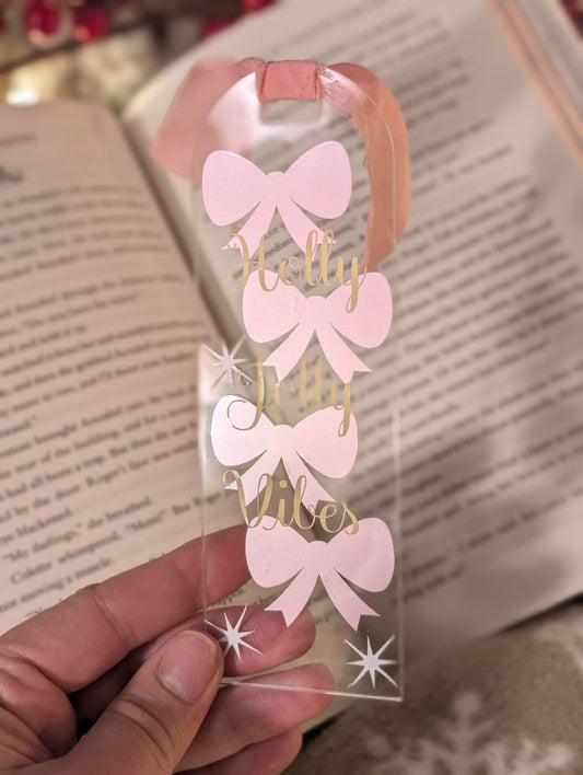 Holly Jolly Vibes Acrylic Bookmark