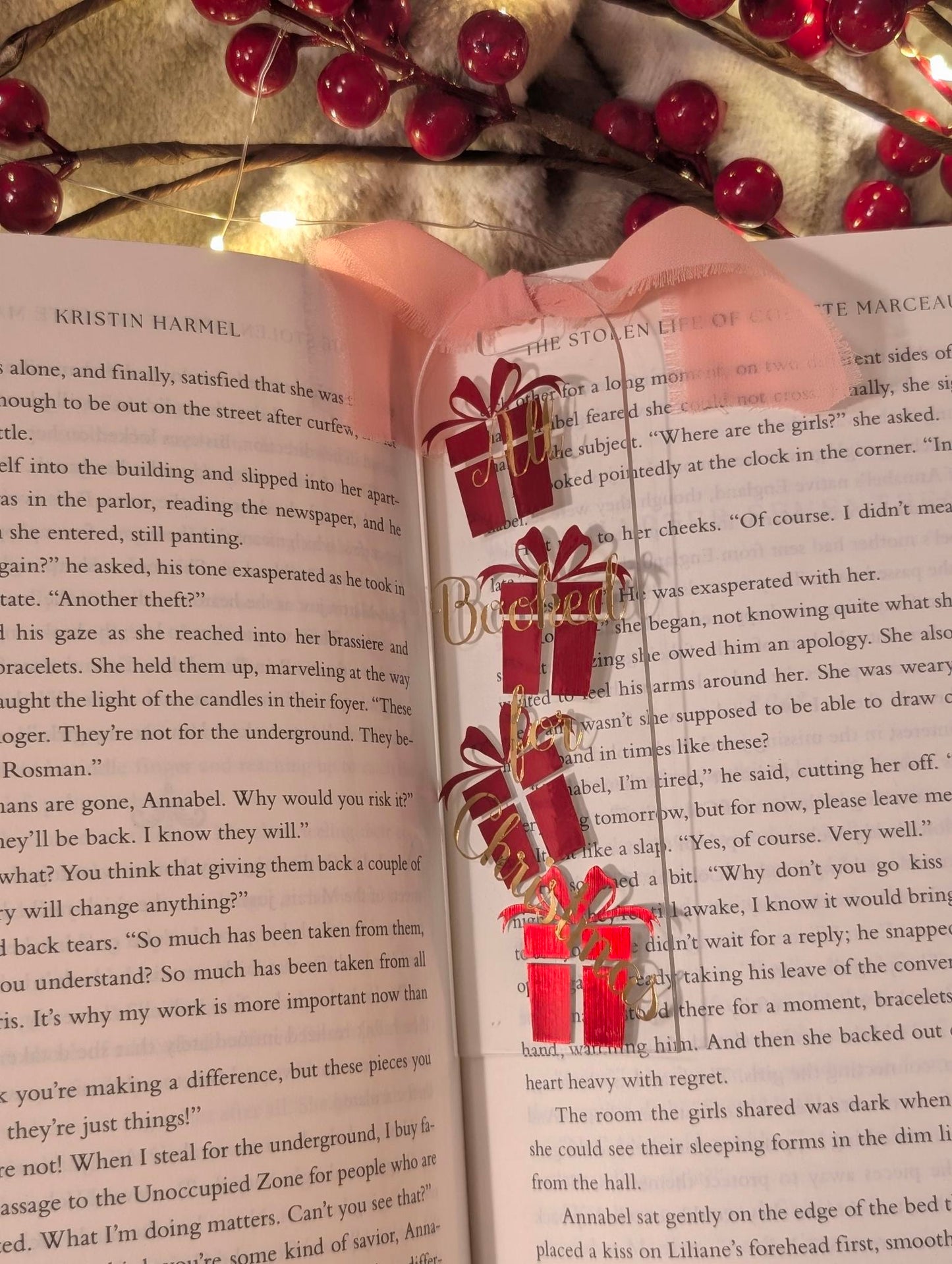 All Booked for Christmas Acrylic Bookmark