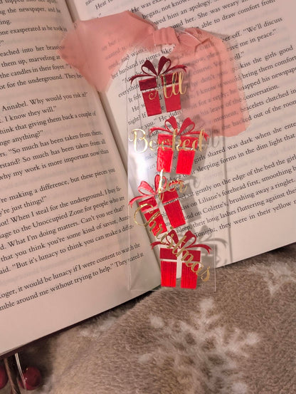 All Booked for Christmas Acrylic Bookmark