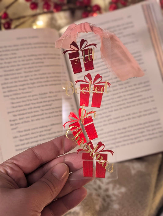 All Booked for Christmas Acrylic Bookmark