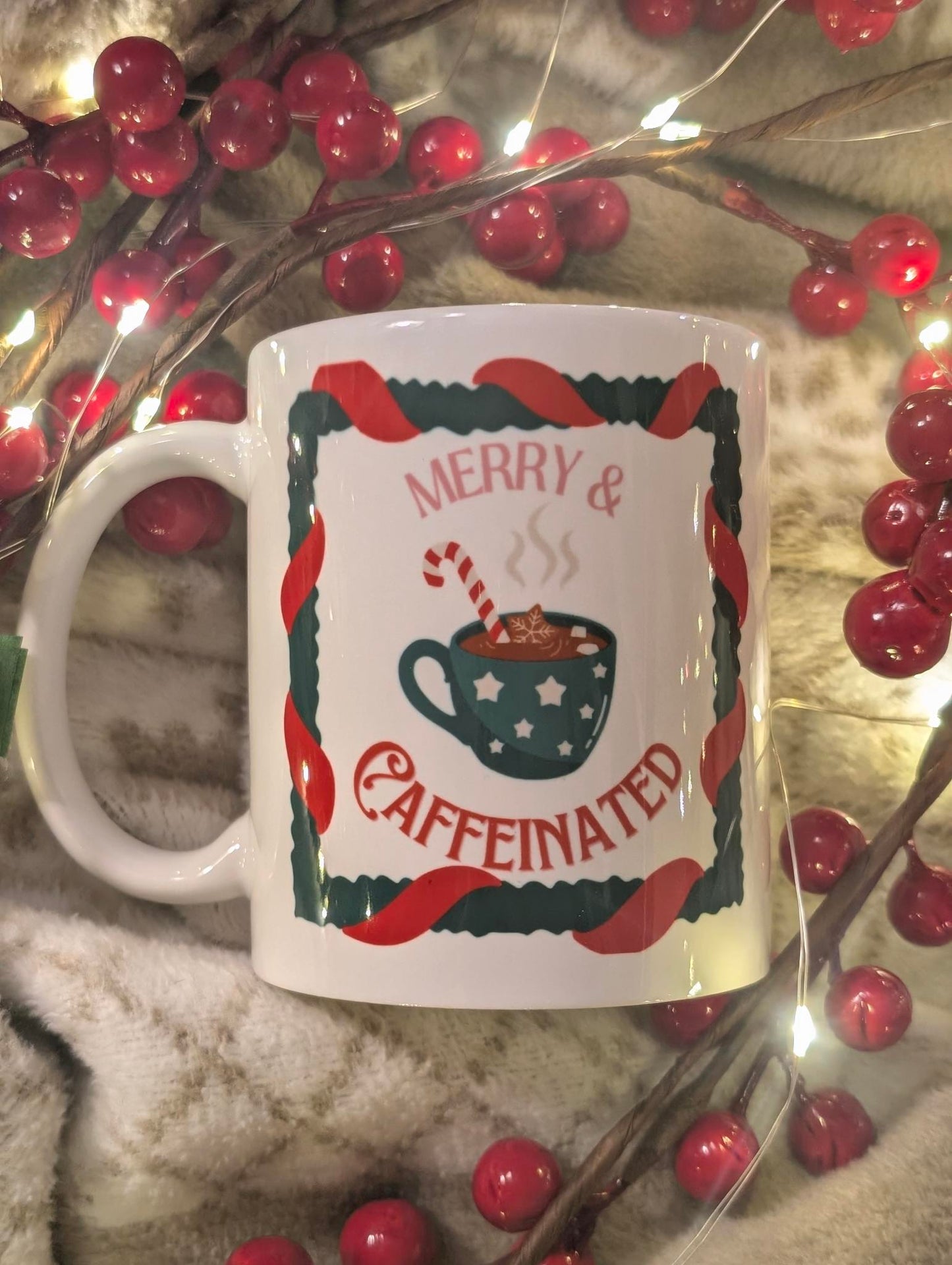 Merry & Caffeinated Holiday Mug