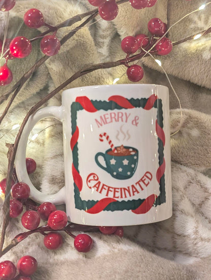 Merry & Caffeinated Holiday Mug