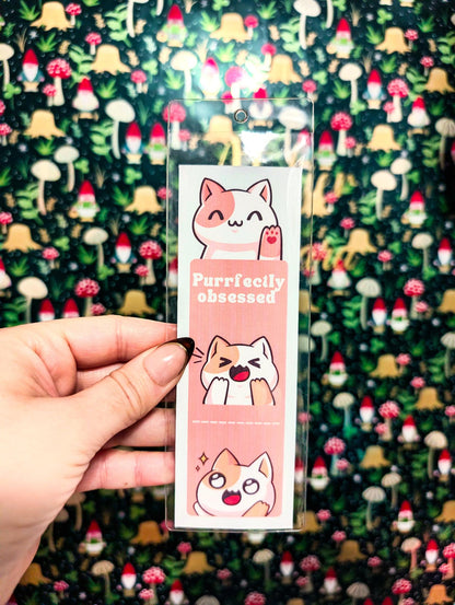 Purrfectly Obsessed Bookmark