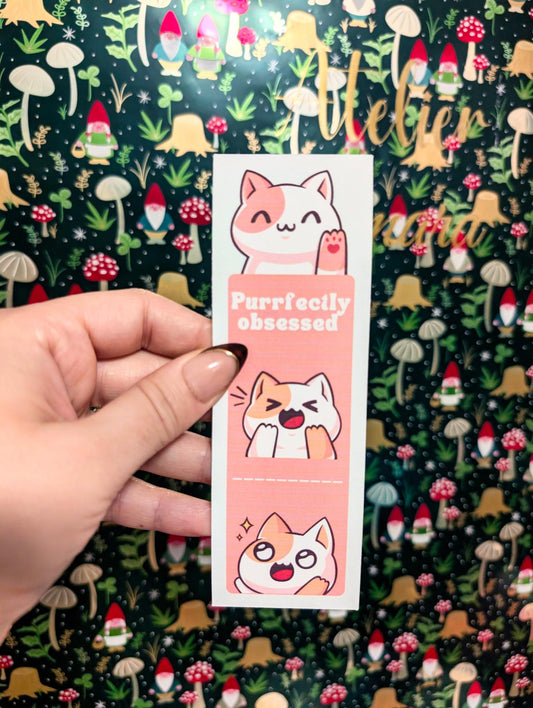 Purrfectly Obsessed Bookmark